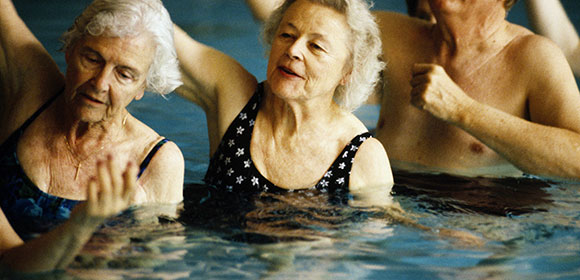 exercising in the pool