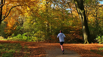 man running in the park